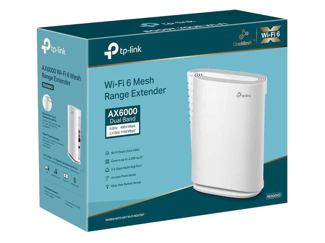 Ripetitore RE900XD WiFi AX6000Mbps Doppia Banda 160Mhz